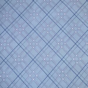 Blue on Blue Bias Plaid Cotton Fabric by Keepsake Calico - 3/4 Yard